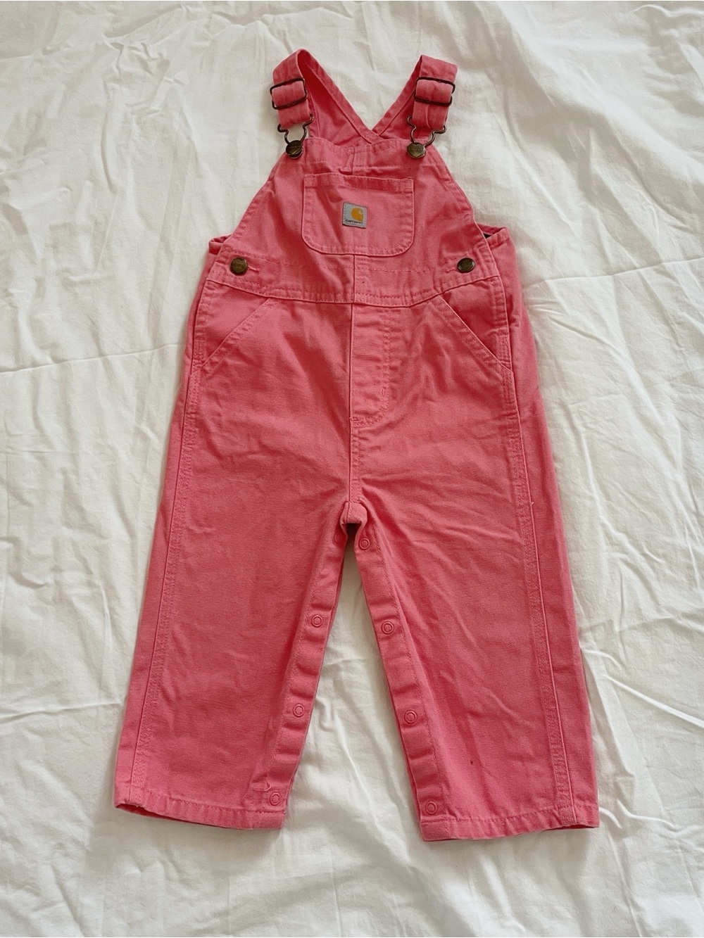 Carhartt Kids Pink Overalls - Durable Cotton Blend Size 18M